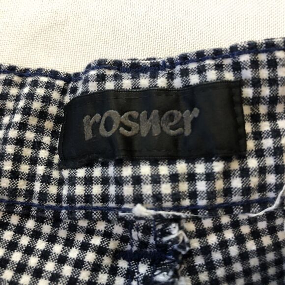 Rosner Shorts Women 12 Navy White Check Walking Casual Cotton Shorts Stretch - Picture 7 of 12